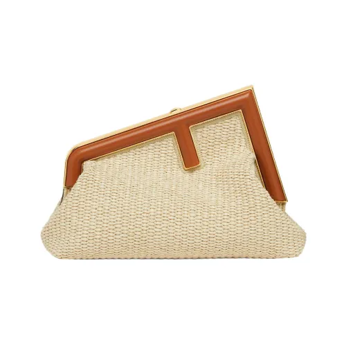 FENDI Ткани вязаные Клатч Маленький Женский Бежевый