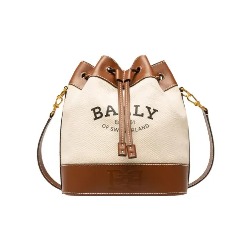 BALLY Корова Кожа Ведрообразная Сумка Сумка через плечо Женская Светло-Серый и Коричневый
