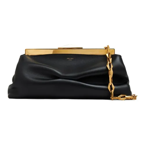 Jimmy Choo Smooth Calfskin Clutch Women's Black