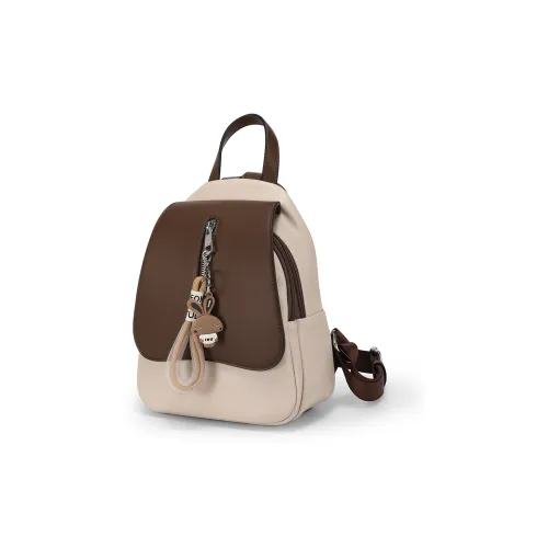 MEXICAN Полиуретан Рюкзак Стандартный Женский Бежевый и Кофейный