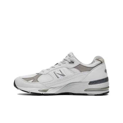 New Balance NB 991 Устойчивый к истиранию Низкий Топ Повседневные Беговые кроссовки Мужские Серый Белый