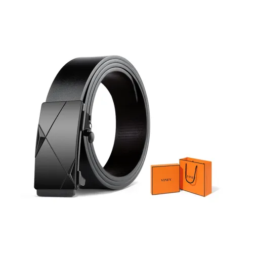 VINEY Ремни из коровьей кожи мужской черный 3,4CM