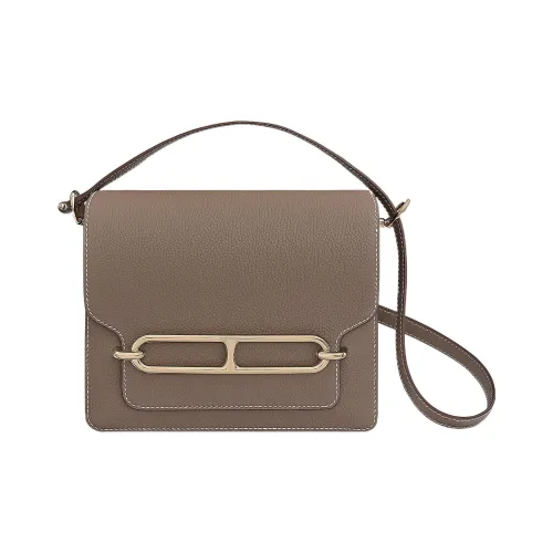 HERMES Roulis Сумка из коровьей кожи сумка на одно плечо сумка через плечо женская слоновая серая