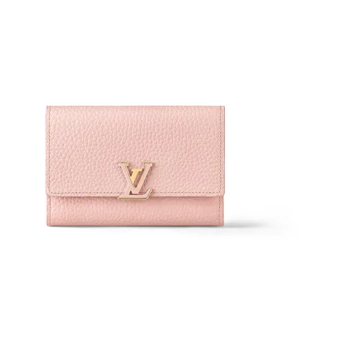 LOUIS VUITTON Capucines Taurillon Кожа Capson Кошелек Женские Розовый