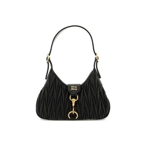 MIU MIU Wander series Матрас Текстурированный Наппа Овца Кожа Сумка Женские Черный