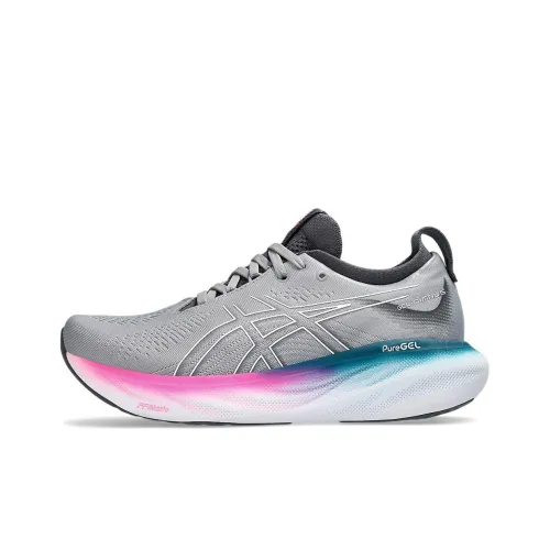 Asics Gel Nimbus 25 Low Топ Беговые кроссовки Женские Серый Синий Фиолетовый