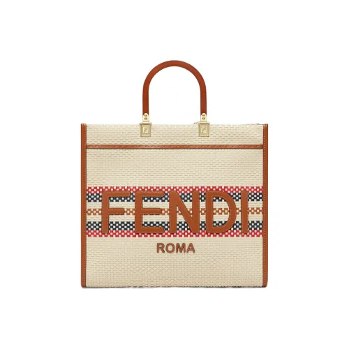FENDI Sunshine Телячья кожа Тоут Сумка Сумка для покупок Сумка через плечо Сумка среднего размера Женская Многоцветная