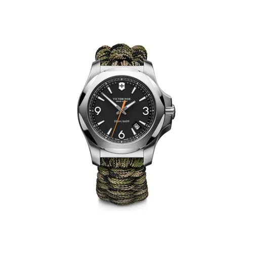 VICTORINOX Кварцевый механизм Унисекс Часы 43 мм Черный циферблат Корпус из нержавеющей стали Резиновый ремешок 241894