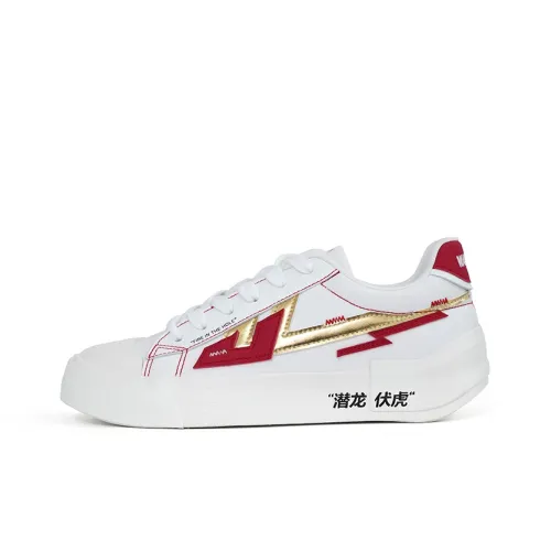 CHUANYUEHUOXIAN CF x Warrior противоскользящие устойчивые к истиранию низкие кроссовки для скейтбординга унисекс белые и красные