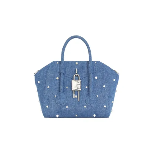 GIVENCHY Antigona Lock Pearl Denim Сумка через плечо Сумка Mini Женская Средняя Темно-синяя