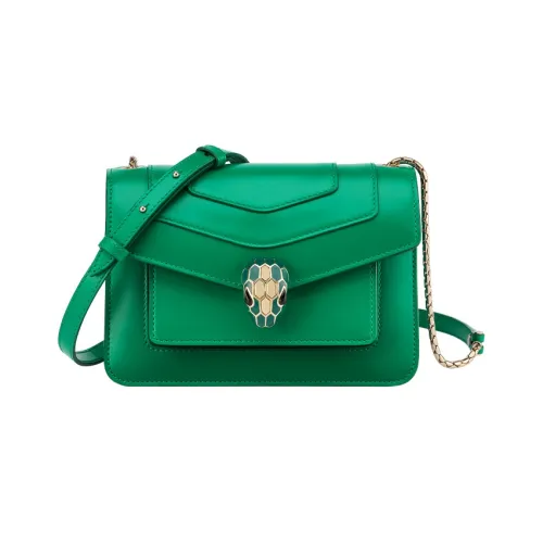 BVLGARI Serpenti Forever Сумка Через Плечо Магнитная Застежка В Виде Змеиной Головы Из Латуни С Покрытием Из Светлого Золота