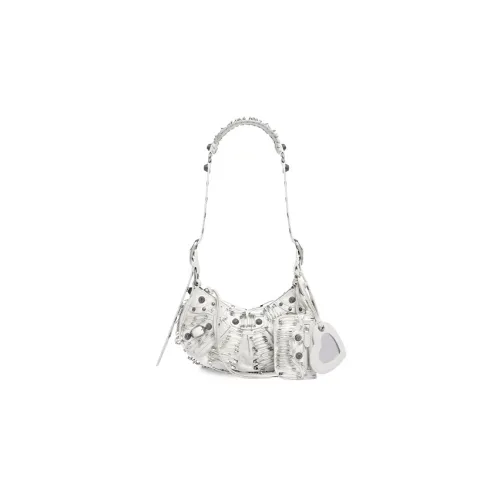 Balenciaga Le Cagole Fine Grained Овчина Сумка через плечо Сумка на плечо Женская Белая