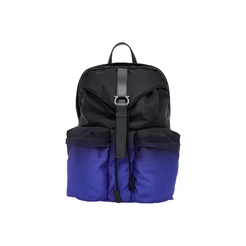 FERRAGAMO Ткань Рюкзак Стандартный Мужской Черный Синий