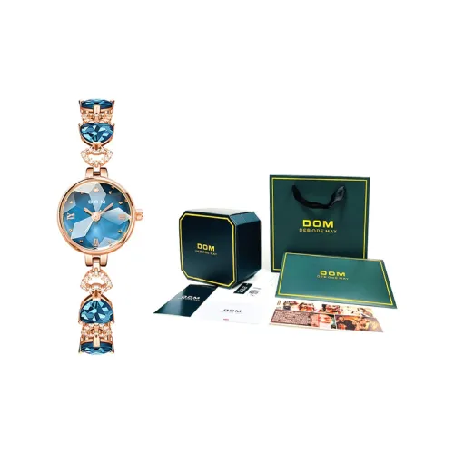 DOM Кварцевый механизм Часы Женские Синий циферблат