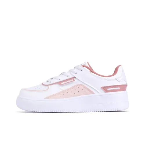 QIAODAN Макарон Амортизация Низкие Кроссовки для скейтбординга Женские Белые Розовые