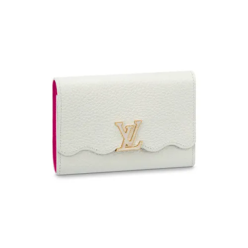 LOUIS VUITTON Capucines Коровья кожа Capson Кошелек Женский Белый Розовый Красный