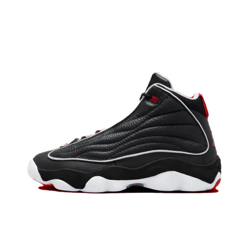 Джордан Pro Strong Abrasion Resistant Дышащий Высокий Топ Винтажные Баскетбольные Кроссовки Мужские Черный Белый