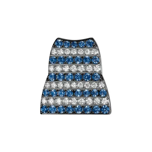 Qeelin Bo 18K Белое золото ромб сапфир подвески женские синий