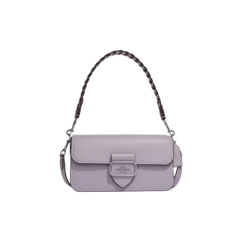 COACH Morgan Кожа Сумка-багет Сумка через плечо Стандартная Женская Фиолетовая