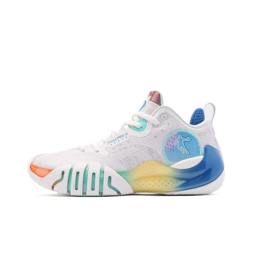 QIAODAN Sharpen the 5PRO Low Топ Баскетбольные кроссовки Мужской Белый Синий