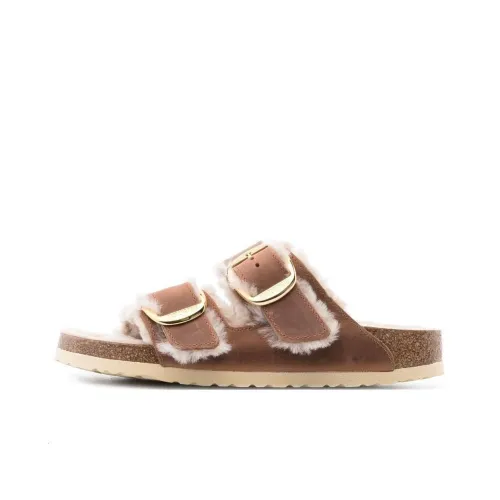 Birkenstock Arizona Резиновая подошва Slip-resistant Слипоны Женские Коньячный Коричневый