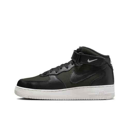 Nike Air FORCE 1 Abrasion Resistant MID Топ Скейтборд Кроссовки Мужские Черные Зеленые