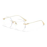 Золотой (с плоской подошвой, светлые анти-синие линзы)