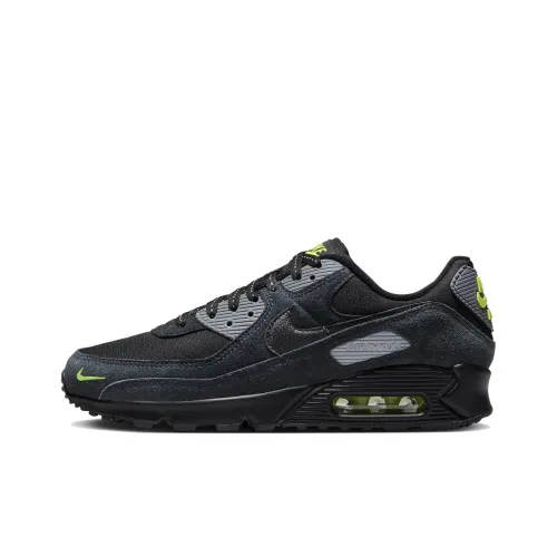 Nike Air Max 90 Устойчивый к истиранию Дышащий Низкий Топ Спортивная Повседневная Обувь Мужская Черный Зеленый