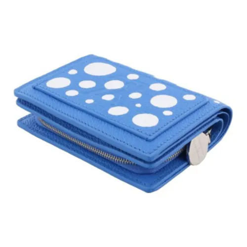 LOUIS VUITTON Yayoi Kusama Коллаборация Коровья кожа Монетница Кошелек Женские Синий Белый