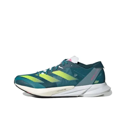 Adidas Adizero Adios 8 Амортизация и Устойчивость к Износу Покрытие Низкий Топ Повседневные Беговые Кроссовки Женские Синий Желтый