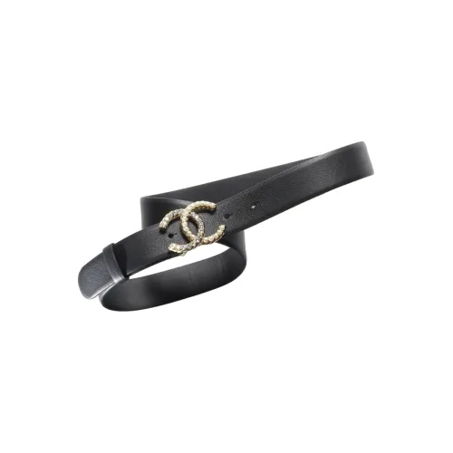 CHANEL Кожаные ремни, черные, женские