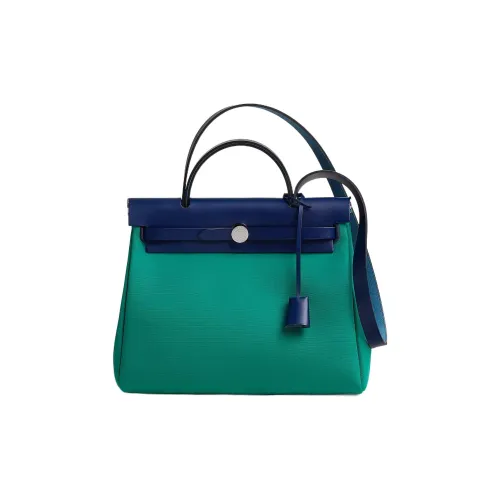 HERMES Herbag Zip Officier Canvas с Hunter Коровья кожа Сумка сумка через плечо Сумка через плечо Женская