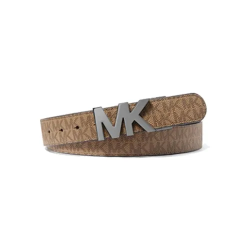 MICHAEL KORS Двойной Sided Emblem Smooth Clasp Кожаные ремни Мужской Коричневый