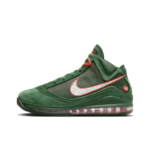 FAMU x Nike Lebron 7 Амортизация MID Топ Баскетбольные кроссовки Мужской Зеленый