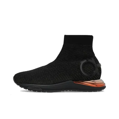 Ferragamo Высокий Топ Casual Женский Черный Золото