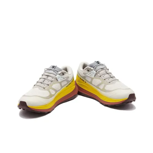 Salomon X Ultra 2 Противоскользящий Устойчивый к износу Низкий Топ Резиновые Беговые кроссовки Женские Бежевый Желтый Красный