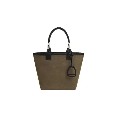 HERMES Steeple Холст Swift Телячья кожа Сумка Женская Армейский зеленый и Черный