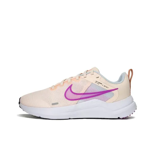 Nike Downshifter 12 Устойчивый к истиранию Низкий Топ Тренировочные Беговые кроссовки Женские Светло-оранжевый Белый Фиолетовый
