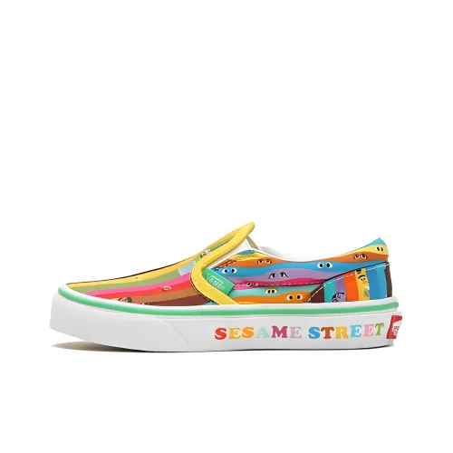 SESAME STREET x Vans 'Кунжут MULTI' Низкие кроссовки для скейтбординга унисекс Желтый Белый