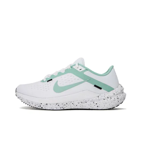 Nike Air Winflo 10 Амортизация Устойчивый к истиранию Дышащий Низкий Топ Повседневные Тренировочные Беговые кроссовки Женские Белый Зеленый