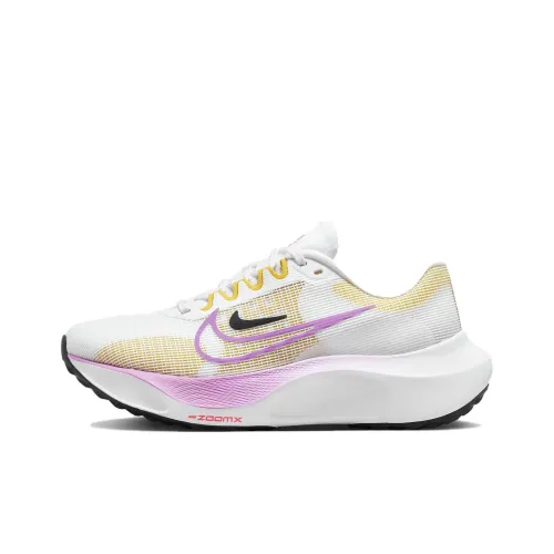Nike Zoom Fly 5 Rebound Low Top Carbon Plate Training для бега на длинные дистанции Обувь Женская Розовый Оранжевый Белый