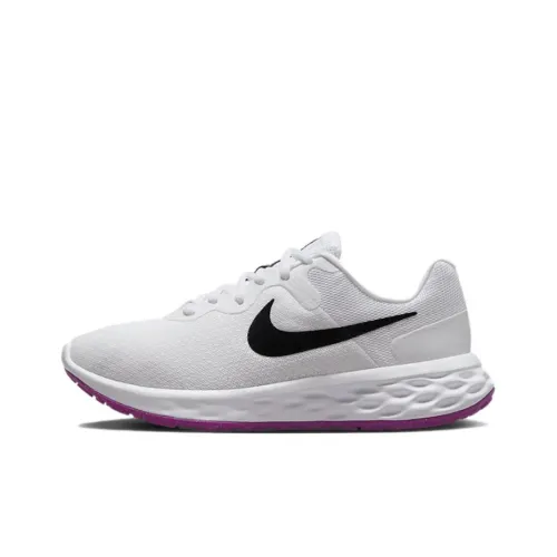 Nike REVOLUTION 6 Low Топ Повседневные Беговые Кроссовки Женские Черный Белый Розовый