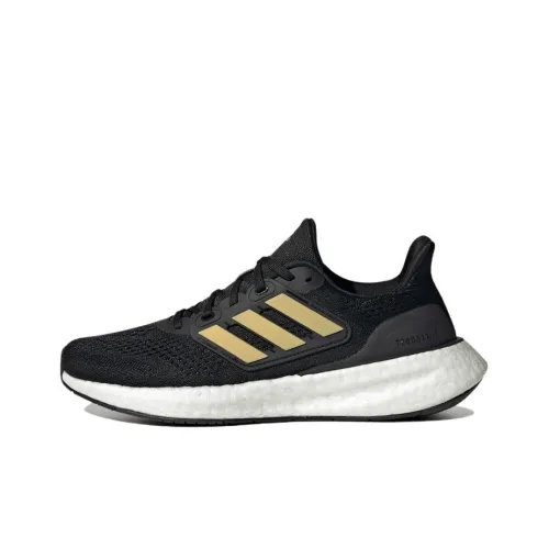 Adidas Pureboost 23 Slip-on Resistant Low Top Повседневные Беговые кроссовки Женские Черные Желтые