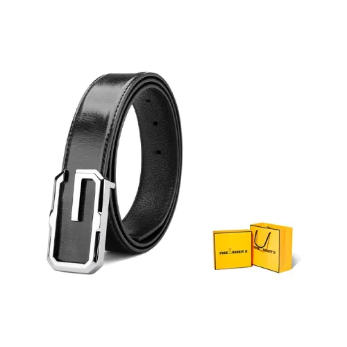 FREE RABBITⅡ Винтаж Два Тон Юность Плавная Застежка Коровья Кожа Ремни Мужской 3,5см