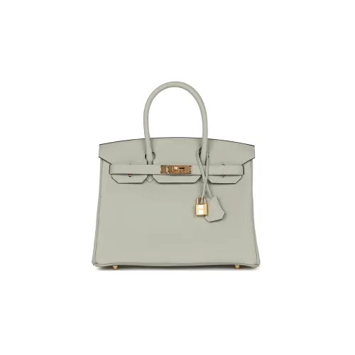 HERMES Birkin Коровья кожа Togo Сумка Birkin Сумка Женская 0WGris Neve Ледяной кристалл Серый