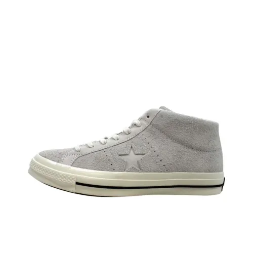 Конверс ONE STAR MID Slip Resistant Abrasion Resistant MID Топ Скейтборд Кроссовки Унисекс Серый Бежевый