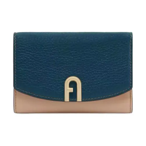 Furla Primula Телячья кожа Кошелек Средний Женские Синий Светло-коричневый