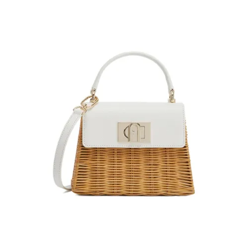 Furla 1927 Collection Rattan Woven с коровьей кожей Спилок Сумка через плечо Сумка Мини Женская