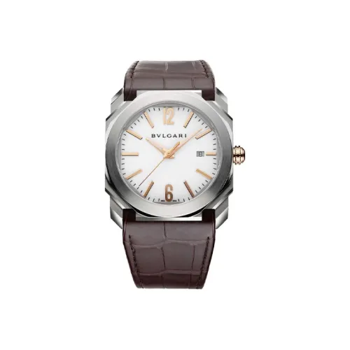 BVLGARI Автоматический Механический Механизм Мужские Часы OCTO 41,5мм*10,55мм Белый