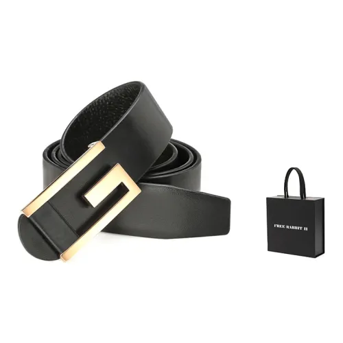 FREE RABBITⅡ Письмо Брюки Бизнес Натуральная кожа Автоматическая застежка Ремни из коровьей кожи Мужской